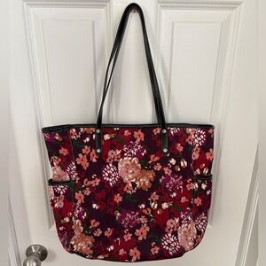 Merona Red Floral Tote Bag